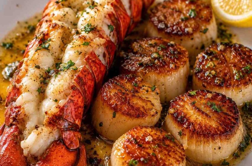 High-Protein Garlic Butter Lobster and Scallops (Diabetic-Friendly)