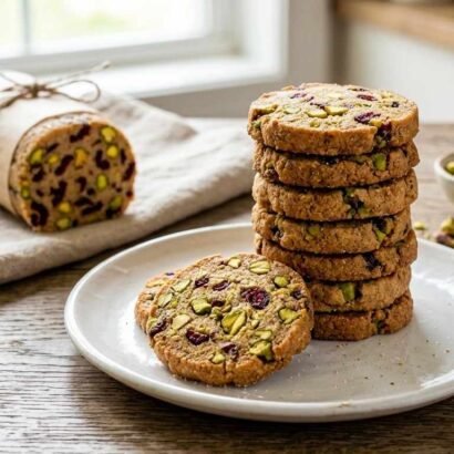 Cranberry Pistachio Refrigerator Cookies