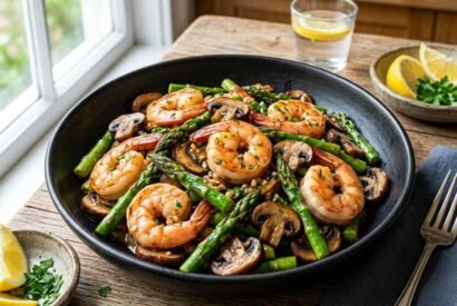 Thumbnail for Shrimp and Asparagus Stir-Fry with Mushrooms