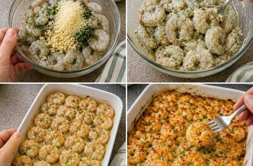 High-Protein Garlic Parmesan Baked Shrimp