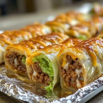 Low Carb Baked Big Mac Rice Paper Rolls