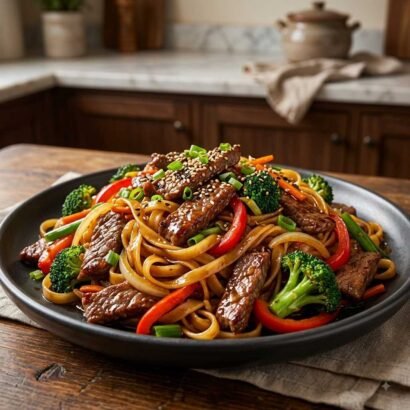 High-Protein Beef Stir-Fry Noodles