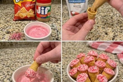 Thumbnail for Easy Sweet Filled Bugles Bites with Peanut Butter and Strawberry Coating