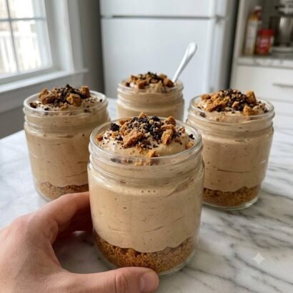 High-Protein Lotus Mocha Whip with Biscoff Crumbs