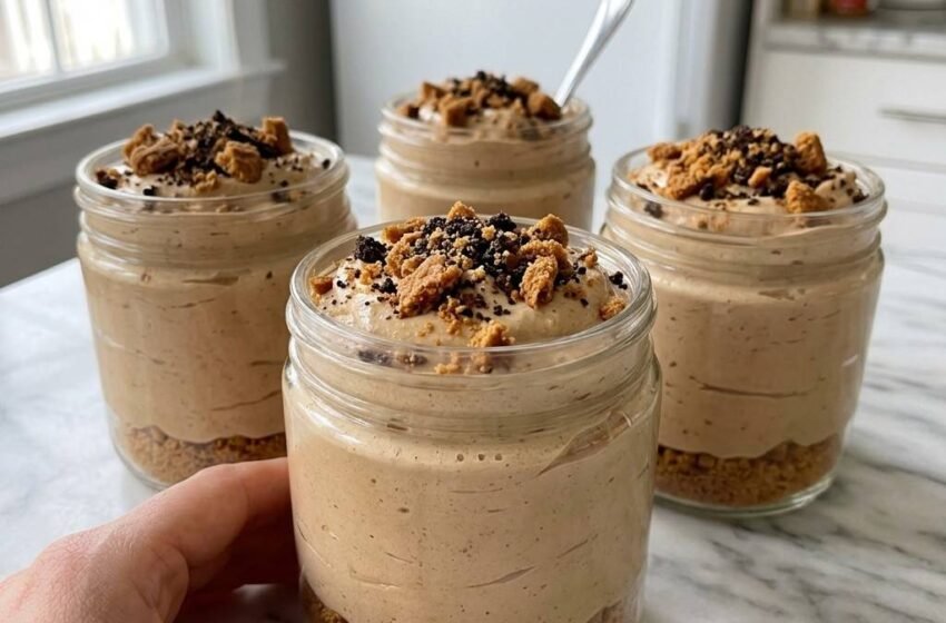 High-Protein Lotus Mocha Whip with Biscoff Crumbs