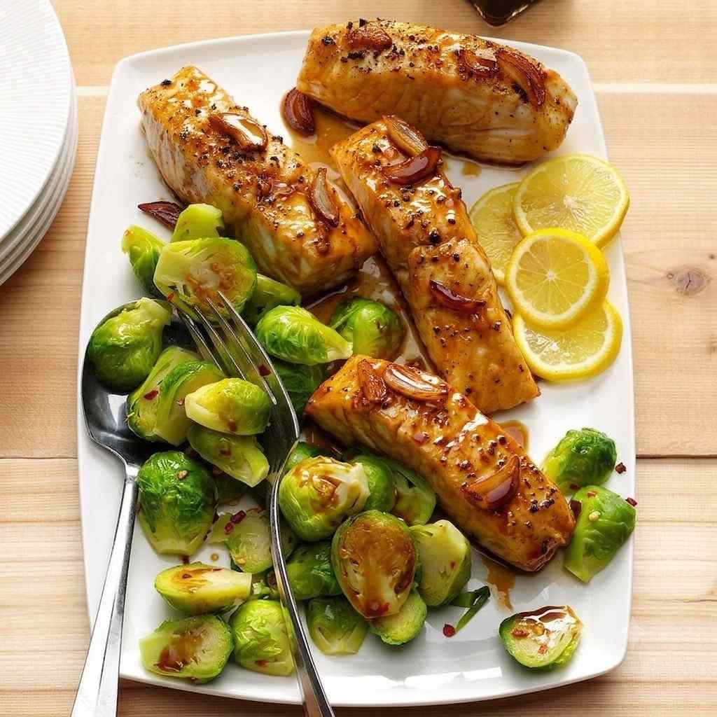 Ginger Halibut with Brussels Sprouts